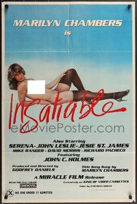 7g0140 INSATIABLE 2-sided 25x38 video poster 1980 super sexy naked Marilyn Chambers, ultra rare!