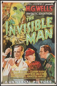 7g0118 INVISIBLE MAN S2 poster 1999 James Whale, Claude Rains, H.G. Wells, best horror artwork!