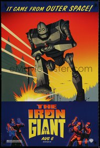 7g0384 IRON GIANT advance DS 1sh 1999 animated modern classic, cool cartoon robot artwork!