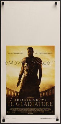 7g0568 GLADIATOR Italian locandina 2000 Russell Crowe, directed by Ridley Scott, ultra rare!