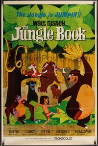 7g0389 JUNGLE BOOK 1sh 1967 Walt Disney cartoon classic, great image of Mowgli & friends!