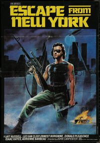 7g0102 ESCAPE FROM NEW YORK Lebanese 1981 John Carpenter, Lamb art of Kurt Russell w/rifle!