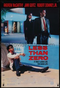 7g0404 LESS THAN ZERO 1sh 1987 Andrew McCarthy, Robert Downey Jr., Jami Gertz, James Spader!