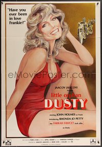 7g0410 LITTLE ORPHAN DUSTY 1sh 1978 sexy and outrageous Farrah Fawcett look-alike artwork!