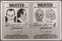 7g0425 MONSTER SQUAD advance 1sh 1987 wacky wanted poster mugshot images of Dracula & the Mummy!