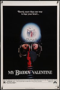 7g0426 MY BLOODY VALENTINE 1sh 1981 bloody gas mask, there's more than one way to lose your heart!