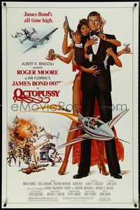 7g0433 OCTOPUSSY 1sh 1983 Goozee art of sexy Maud Adams & Roger Moore as James Bond 007!