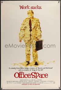 7g0434 OFFICE SPACE advance 1sh 1999 Mike Judge, Stephen Root covered in post-its!