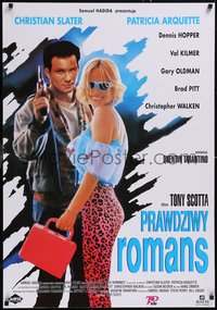 7g0190 TRUE ROMANCE Polish 27x39 1994 Christian Slater, Arquette, Quentin Tarantino, ultra rare!