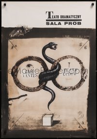 7g0193 CERVANTES TEATR CUDOW stage Polish 23x33 1965 Starowieyski art of snake, 2 rings, ultra rare!