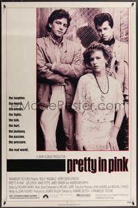 7g0450 PRETTY IN PINK 1sh 1986 great portrait of Molly Ringwald, Andrew McCarthy & Jon Cryer!