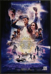 7g0460 READY PLAYER ONE advance DS 1sh 2018 Steven Spielberg, cast montage by Paul Shipper!