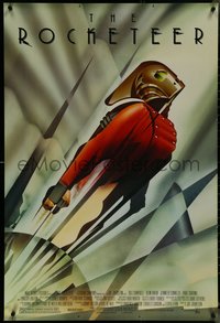 7g0470 ROCKETEER DS 1sh 1991 Walt Disney, vintage deco-style John Mattos art of him soaring into sky!