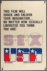 7g0480 SEX USA 25x38 1sh 1971 Gerard Damiano, this film will shock & enliven your imagination, rare!