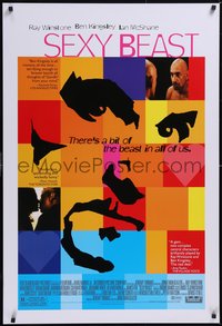 7g0482 SEXY BEAST 1sh 2000 Ray Winstone, Ian McShane, cool art of Ben Kingsley!