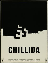 7g0174 CHILLIDA 24x32 Danish museum/art exhibition 1976 stark black and white art, ultra rare!