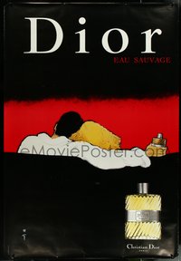 7g0040 CHRISTIAN DIOR DS 47x69 French advertising poster 1979 cool Rene Gruau of couple, ultra rare!