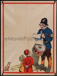 7g0231 CLERICE FRERES 24x31 special poster 1910s art by the art group of man w/ drum & kids, rare!