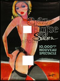 7g0008 CRAZY HORSE 46x63 French special poster 1989 Serge Shart art of naked cabaret dancer!