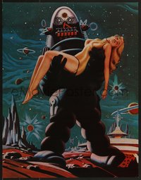 7g0769 FORBIDDEN PLANET 2-sided 17x22 special poster 1978 Robby the Robot carrying sexy Anne Francis!