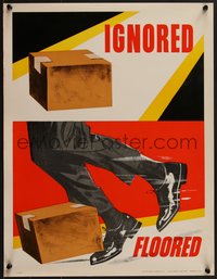 7g0736 IGNORED FLOORED 17x22 motivational poster 1950s art of man tripping over a box, ultra rare!