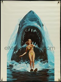 7g0009 JAWS 2 32x44 poster 1978 just Lou Feck art of the great white shark, ultra rare!