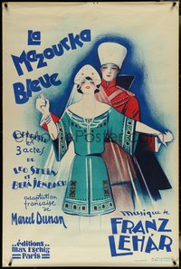 7g0037 LA MAZOURKA BLEUE 32x47 French stage poster 1929 The Blue Mazurka, Georges Dola art, rare!