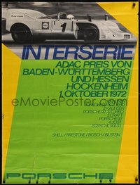 7g0058 PORSCHE 30x40 German special poster 1972 Reichert art, Interserie Hockenheim, ultra rare!