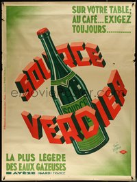 7g0046 SOURCE VERDIER 47x63 French advertising poster 1931 Geo Yrrab art of bottle, ultra rare!