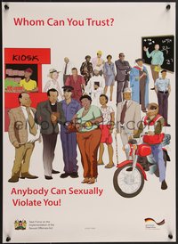 7g0778 WHOM CAN YOU TRUST 17x23 Kenyan special poster 2013 anybody can sexually violate you, rare!