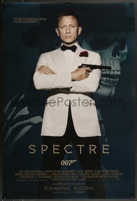 7g0495 SPECTRE IMAX int'l advance DS 1sh 2015 cool image of Daniel Craig as James Bond 007 with gun!