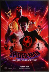 7g0497 SPIDER-MAN: ACROSS THE SPIDER-VERSE int'l advance DS 1sh 2023 Morales/Spidey & Gwen, ultra rare!