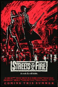 7g0505 STREETS OF FIRE advance 1sh 1984 Walter Hill, Riehm pink dayglo art, a rock & roll fable!