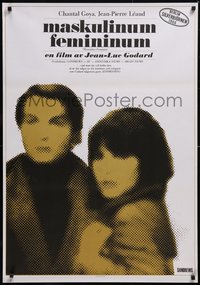 7g0070 MASCULINE-FEMININE Swedish 1966 Jean-Luc Godard's Masculin, Feminin, Jean-Pierre Leaud, rare!