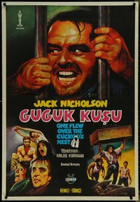 7g0104 ONE FLEW OVER THE CUCKOO'S NEST Turkish 1981 Jack Nicholson, wild misleading artwork!