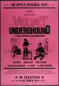 7g0532 VELVET UNDERGROUND advance DS 1sh 2021 Todd Haynes documentary, Lou Reed and more!