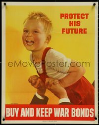 7g0797 BUY & KEEP WAR BONDS 22x28 WWII war poster 1944 art of a smiling child by Ruth Nichols!