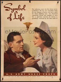 7g0809 U.S. ARMY NURSE CORPS 21x28 WWII war poster 1945 nurse spending time w/ patient, ultra rare!