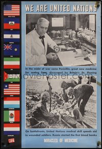 7g0119 WE ARE UNITED NATIONS #15 27x39 WWII war poster 1944 photographs taken from Life magazine!