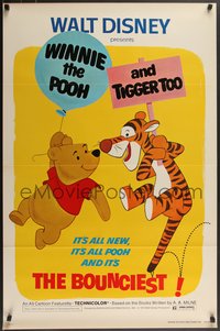 7g0543 WINNIE THE POOH & TIGGER TOO 1sh 1974 Walt Disney, characters created by A.A. Milne!