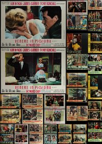 7h0761 LOT OF 70 FORMERLY FOLDED ITALIAN 19X27 PHOTOBUSTAS 1950s-1960s a variety of movie scenes!