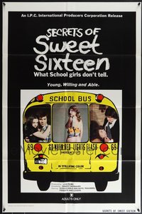 7h0239 LOT OF 25 FORMERLY TRI-FOLDED SINGLE-SIDED 27X41 SECRETS OF SWEET SIXTEEN ONE-SHEETS 1973