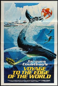 7h0315 LOT OF 2 FORMERLY TRI-FOLDED SINGLE-SIDED 27X41 VOYAGE TO THE EDGE OF THE WORLD ONE-SHEETS 1976