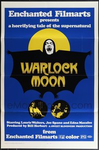 7h0235 LOT OF 25 FORMERLY TRI-FOLDED SINGLE-SIDED 27X41 WARLOCK MOON ONE-SHEETS 1975 cool art!