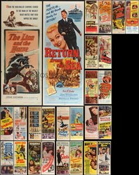 7h0804 LOT OF 30 FORMERLY FOLDED INSERTS 1950s great images from a variety of movies!