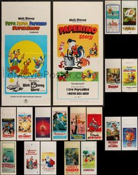 7h0858 LOT OF 25 FORMERLY FOLDED ANIMATION ITALIAN LOCANDINAS 1960s-1990s a variety of cartoons!