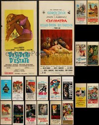 7h0865 LOT OF 22 FORMERLY FOLDED ITALIAN LOCANDINAS 1960s-1970s a variety of cool movie images!