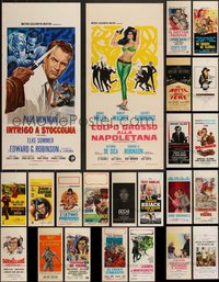 7h0862 LOT OF 23 FORMERLY FOLDED ITALIAN LOCANDINAS 1960s-1970s a variety of cool movie images!