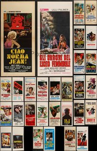 7h0846 LOT OF 30 FORMERLY FOLDED ITALIAN LOCANDINAS 1960s-1980s a variety of movie images!