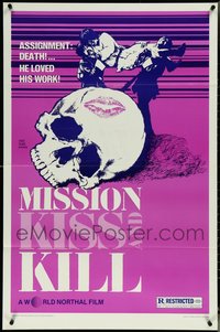 7h0242 LOT OF 25 FORMERLY TRI-FOLDED SINGLE-SIDED 27X41 MISSION: KISS & KILL ONE-SHEETS 1980 kungfu